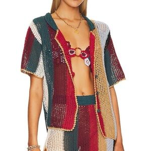 Agua Bendita Multicolor Crochet Blouse